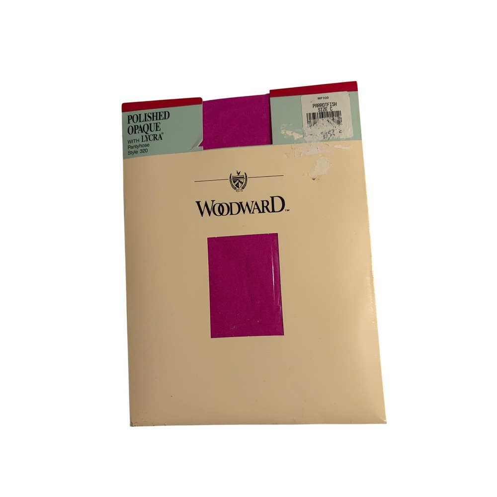Woodward Pantyhose Vintage 320 Polished Opaque Pink Parrotfish NWT Retro Size C